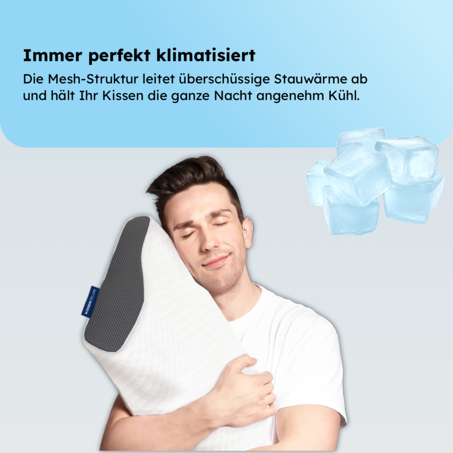 KissenDeluxe® – Orthopädisches Kopfkissen gegen Nackenschmerzen & Schnarchen